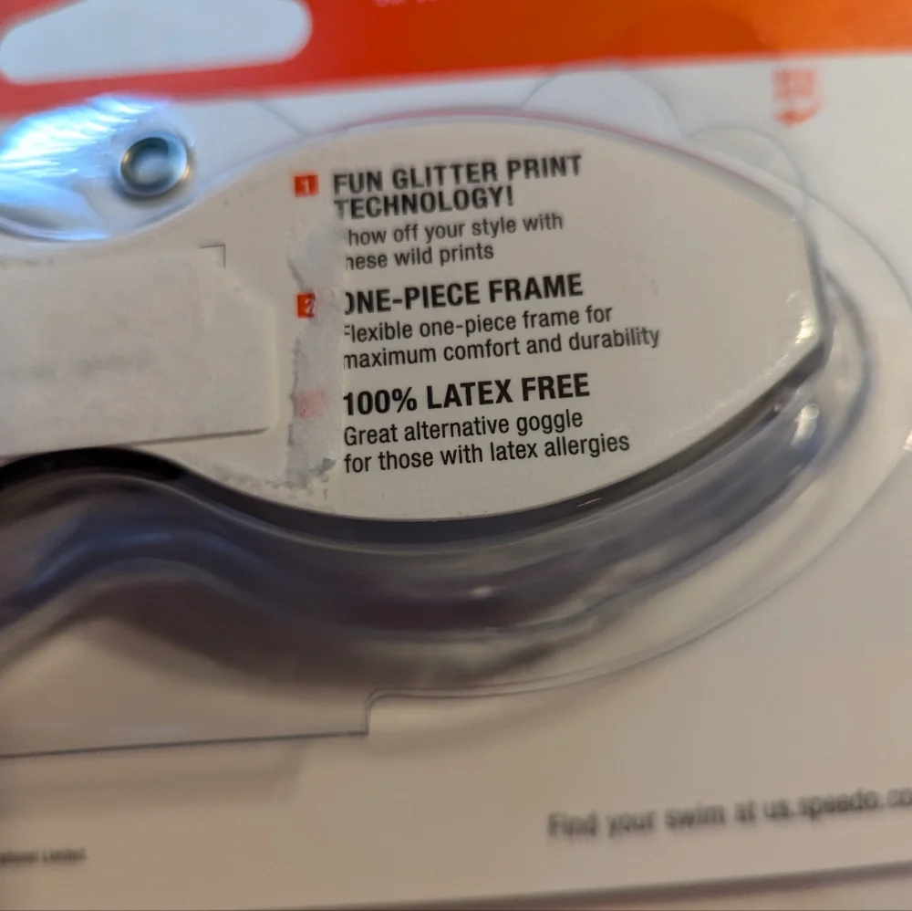 Speedo Jr Hydrospex Print Swim Goggles W/ Antifog Lenses UV Protection B…